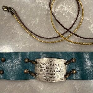 Lenny & Eva Leather Wrap Bracelet Teal Inspirational Animal Lover Cuff NWOT